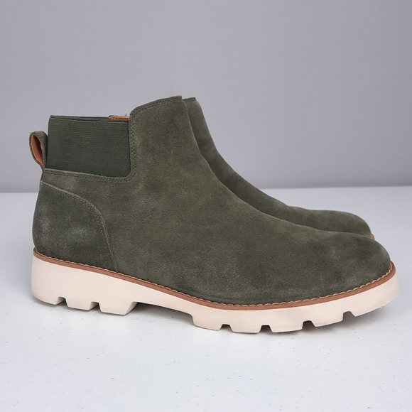 Vionic Shoes - Vionic Brionie Olive Green Suede Leather Lugged Sole Ankle Boots size 8